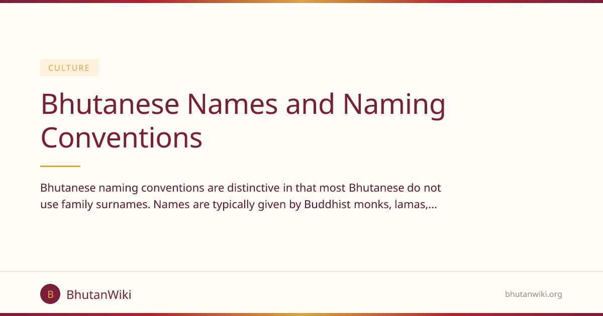 Bhutanese Names and Naming Conventions | BhutanWiki