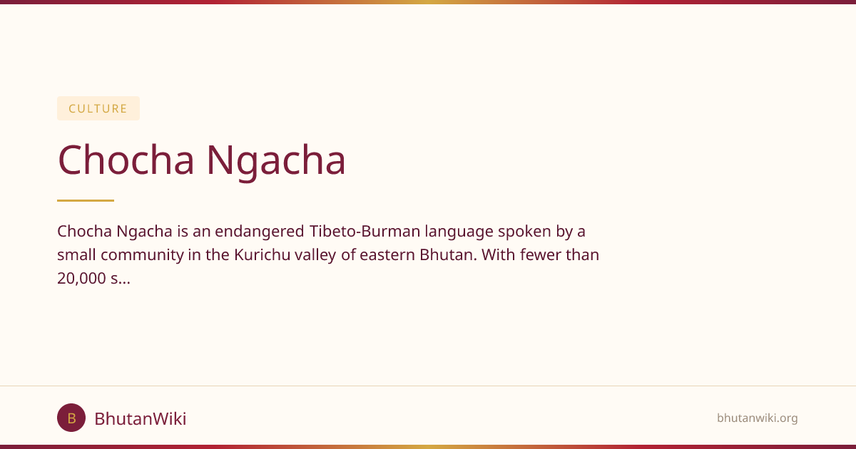 Chocha Ngacha | BhutanWiki