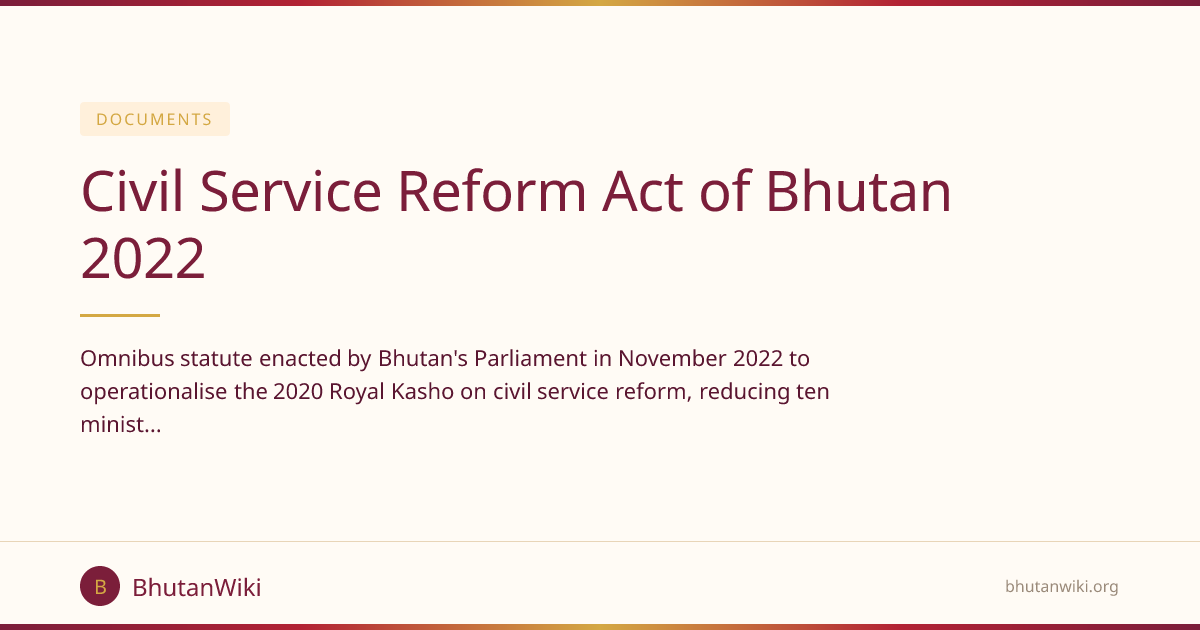 Civil Service Reform Act of Bhutan 2022 | BhutanWiki