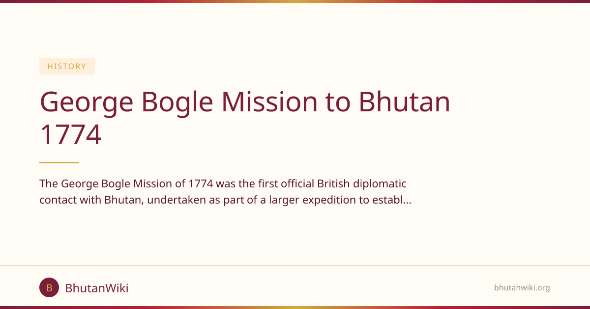 George Bogle Mission to Bhutan 1774 | BhutanWiki