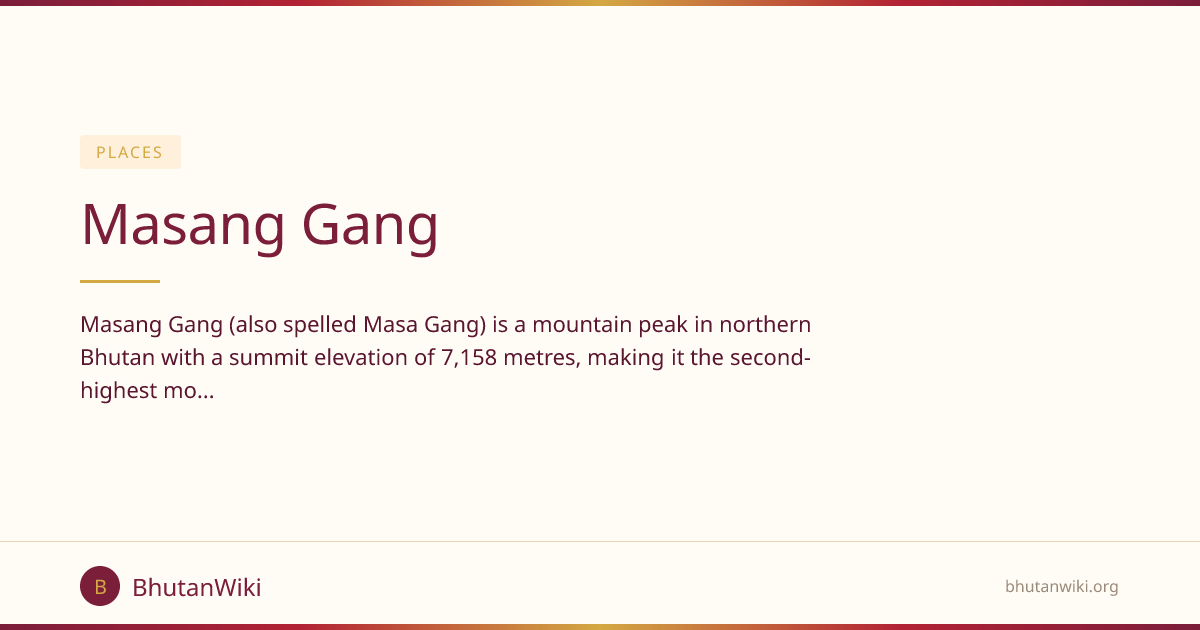 Masang Gang | BhutanWiki