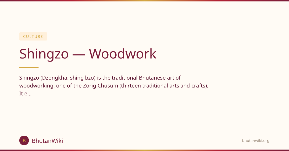 Shingzo — Woodwork | BhutanWiki