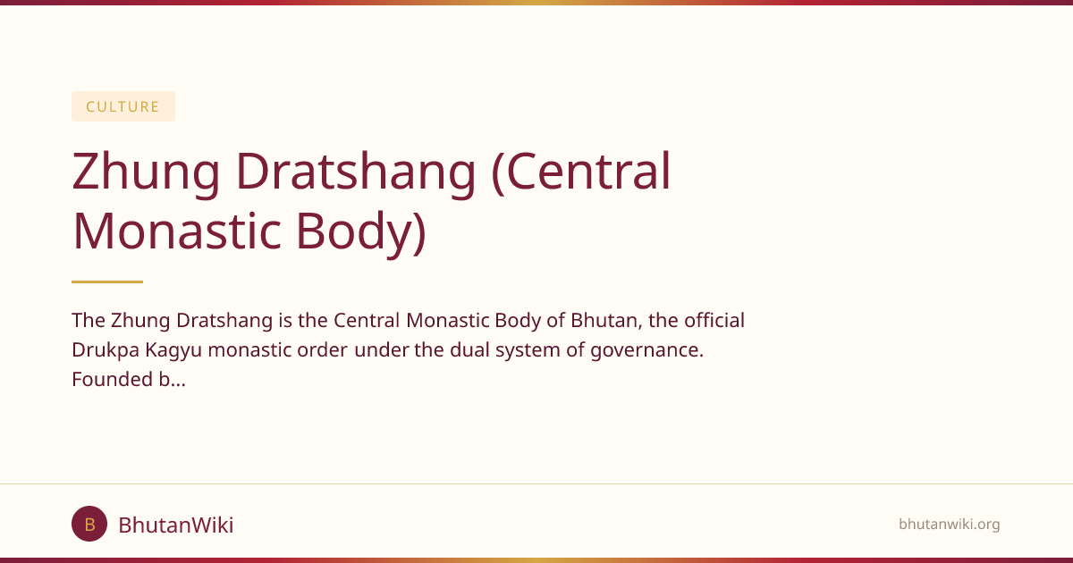 Zhung Dratshang (Central Monastic Body) | BhutanWiki